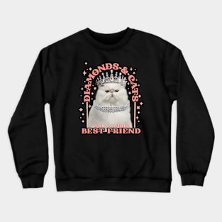 Diamonds and Cats Crewneck Sweatshirt